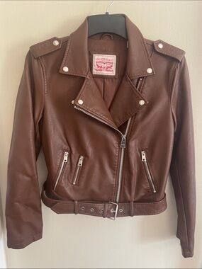 Levi's Women's Chocolate Brown Faux Leather Moto Jacket